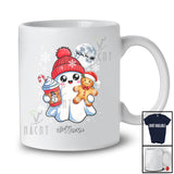 Personalized Custom Name Ghost Boo Holding Gingerbread; Humorous Christmas Moon; Baking Baker T-Shirt