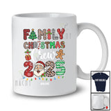 Personalized Custom Name Family Christmas Squad 2025; Joyful Leopard Plaid Santa Face Family T-Shirt