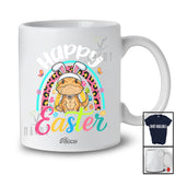 Personalized Custom Name Happy Easter; Lovely Leopard Rainbow Bearded Dragon; Eggs Hunting T-Shirt