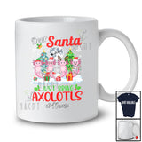 Personalized Custom Name Santa Just Bring Axolotls; Joyful Christmas Moon Trees Four Animals T-Shirt