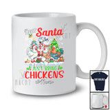 Personalized Custom Name Santa Just Bring Chickens; Joyful Christmas Moon Trees Four Animals T-Shirt