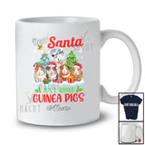 Personalized Custom Name Santa Just Bring Guinea Pigs; Joyful Christmas Moon Trees Four Animals T-Shirt
