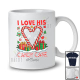 Personalized Custom Name I Love His Candy Cane; Joyful Christmas Adult Candy Cane; Couple T-Shirt