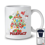 3Ho Pharmacy; Fantastic Christmas Tree Lights Plaid Pills; Nurse Doctor X-mas Family Group T-Shirt
