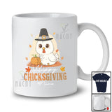 Personalized Custom Name Happy Chicksgiving; Adorable Thanksgiving Chicken Farm Farmer Pumpkin T-Shirt