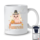 Personalized Custom Name Happy Pigsgiving; Adorable Thanksgiving Pilgrim Pig Farm Farmer Pumpkin T-Shirt