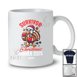 Personalized Custom Name Survivor Christmas Dinner 2025; Joyful Turkey Santa Fighting Boxing T-Shirt