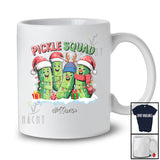 Personalized Custom Name Pickle Squad; Joyful Christmas Four Santa Pickles Canning Season T-Shirt