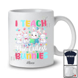 Personalized Custom Name I Teach The Cutest Bunnies; Lovely Easter Day Flowers Bunny Teaching Teacher T-Shirt