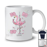 Personalized Custom Name 3Ho; Sarcastic Christmas Lights Flamingo Dancing Dancer Drinking Wine T-Shirt