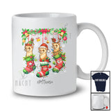 Personalized Custom Name Three Ferret In Christmas Socks; Amusing X-mas Lights Animal Lover T-Shirt