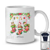 Personalized Custom Name Three Hamster In Christmas Socks; Amusing X-mas Lights Animal T-Shirt