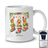 Personalized Custom Name Three Hyena In Christmas Socks; Amusing X-mas Lights Animal Lover T-Shirt