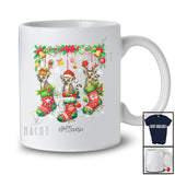 Personalized Custom Name Three Lemur In Christmas Socks; Amusing X-mas Lights Animal Lover T-Shirt