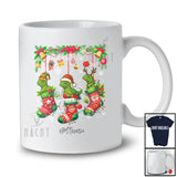 Personalized Custom Name Three Lizard In Christmas Socks; Amusing X-mas Lights Animal Lover T-Shirt