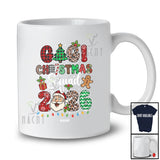 Personalized Custom Name Gigi Christmas Squad 2026; Joyful Leopard Plaid Santa Face Family T-Shirt