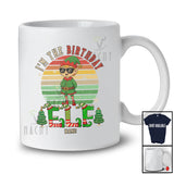 Personalized Custom Name Vintage Retro I'm The Birthday Elf; Amusing Christmas Lights Family T-Shirt