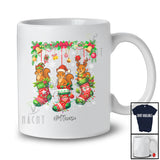 Personalized Custom Name Three Squirrel In Christmas Socks; Amusing X-mas Lights Animal Lover T-Shirt
