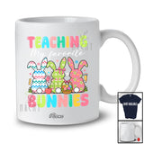Personalized Custom Name Teaching My Favorite Bunnies; Lovely Three Easter Bunny Teacher T-Shirt