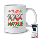 Personalized Custom Name Buon Natale; Merry Christmas Lights Italian Three Dabbing Santa T-Shirt