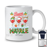 Personalized Custom Name Buon Natale; Merry Christmas Lights Italian Three Wine Glasses; Drinking T-Shirt
