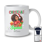 Personalized Custom Name Christmas Squad; Proud Plaid Black Women African American Santa T-Shirt