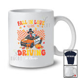 Personalized Custom Name Fall In Love With Driving; Amazing Thanksgiving Pumpkin Police Car T-Shirt