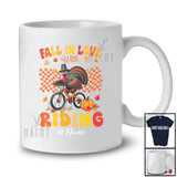 Personalized Custom Name Fall In Love With Riding; Amazing Thanksgiving Pumpkin Bicycle T-Shirt