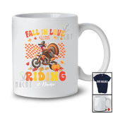 Personalized Custom Name Fall In Love With Riding; Amazing Thanksgiving Pumpkin Dirt Bike T-Shirt