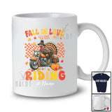 Personalized Custom Name Fall In Love With Riding; Amazing Thanksgiving Pumpkin Motorcycle T-Shirt