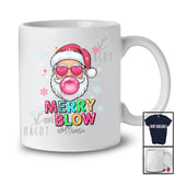 Personalized Custom Name Merry And Blow; Humorous Christmas Santa Blow Bubble Snow,Family T-Shirt