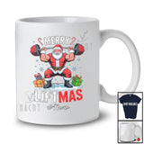 Personalized Custom Name Merry Liftmas; Humorous Christmas Santa Weightlifting Workout T-Shirt