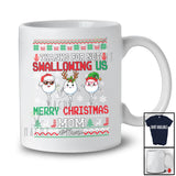 Personalized Custom Name Thanks For Not Swallowing Us; Humorous Christmas Sweater Mom; Family T-Shirt