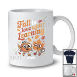 Personalized Custom Name In Love With Learning; Adorable Thanksgiving Leaf Pumpkin; Student Teacher T-Shirt