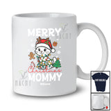 Personalized Custom Name Merry Christmas Mommy; Lovely Lights Santa Cat Owner Family T-Shirt