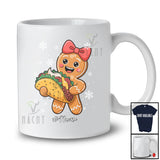 Personalized Custom Name Gingerbread Holding Taco; Adorable Christmas Cookies Baking Baker T-Shirt