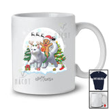 Personalized Custom Name Santa Gingerbread Man Riding Cat; Awesome Christmas Moon Baker T-Shirt