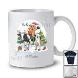 Personalized Custom Name Santa Gingerbread Man Riding Cow; Awesome Christmas Moon Baker T-Shirt