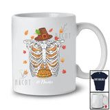 Personalized Custom Name Pumpkin Pie Rib Cage; Humorous Thanksgiving Skeleton X-Ray Pilgrim T-Shirt