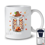 Personalized Custom Name Roast Turkey Rib Cage; Humorous Thanksgiving Skeleton X-Ray Pilgrim T-Shirt