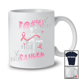 Personalized Custom Name Fuck Cancer; Sarcastic Breast Cancer Awareness Pink Skeleton T-Shirt