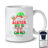 Personalized Custom Name The Sister Elf; Wonderful Christmas Pajama Family; Elf Candy Canes T-Shirt