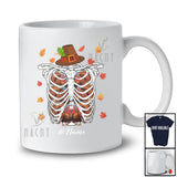 Personalized Custom Name Turkey Rib Cage; Humorous Thanksgiving Pilgrim Skeleton X-Ray Pilgrim T-Shirt