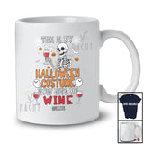 Personalized Custom Name My Halloween Costume Now Give Me Wine; Scary Skeleton Drinking T-Shirt
