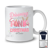 Personalized Custom Name Dreaming Of A Pink Christmas; Adorable Pink Plaid Leopard X-mas Tree T-Shirt