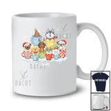 Personalized Custom Name Dogs Coffee; Lovely Christmas Santa Pug Dachshund Corgi; Family T-Shirt