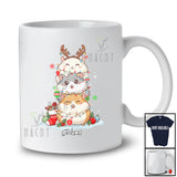 Personalized Custom Name Hamster Reindeer Christmas Tree; Joyful X-mas Lights Animal Owner T-Shirt