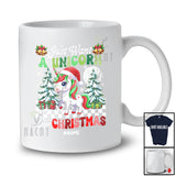 Personalized Custom Name Want A Unicorn For Christmas; Amazing X-mas Tree Santa Unicorn T-Shirt