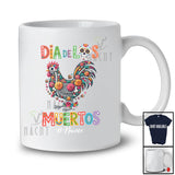 Personalized Custom Name Dia De Los Muertos; Lovely Floral Sugar Skull Chicken Farmer Mexican T-Shirt