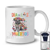 Personalized Custom Name Dia De Los Muertos; Lovely Floral Sugar Skull Pug Owner Mexican T-Shirt
